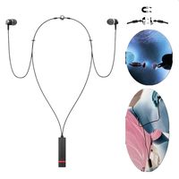 EALUN Necklace Bluetooth Headphones,Magnetic Neckband Headset Wireless Stereo Earphone in Ear for Running Workout Ipx5 Waterproof RF Range 10m Compatible iOS/Android (Black)