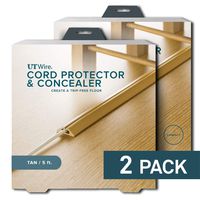 UT Wire UTW-CPM5-TN Compact Cord Protector with Single Channel, 5', Tan - (2 Pack)
