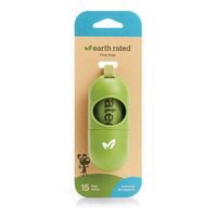 Earth Rated Dog Poop Bags Dispenser, Dog Poop Bag Holder Includes 1 Roll of 15 Unscented Eco-friendly Poop Bags