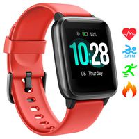 Smart Watch UMIDIGI Uwatch3 Fitness Tracker with 5ATM Waterproof All-Day Heart Rate and Activity Tracking, Sleep Monitoring, Smartwatch for Men Women Compatible with iPhone Android（Cinnabar red）