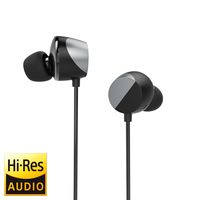 TUNAI Drum Hi-Resolution Audiophile in-Ear Earbud Headphones - Powerful Bass and Lively Sound Stage with Improved Noise Isolation; Comfortable for Workout, Running and Great for Gaming (Silver)
