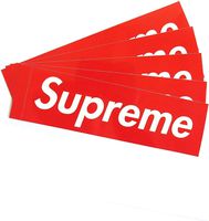 Supreme Sticker 5 PCS Supreme Waterproof and Oil Proof Sticker Decal for Skateboard Laptop Toy car Luggage (7.5" x 2.2") Original Size
