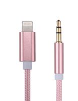 Newest Nylon Braided Aux Cord Adapter Compatible with iPhone Xs Max XR X 8 7 6 5 to Car Stereo,Home Stereo/Speaker/Headphone (Pink)