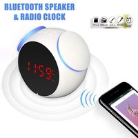 M-LUCK Portable Digital Alarm Clock Wireless Bluetooth Speaker with FM Radio With 4.0 Speaker,FM Radio,TF Card,Dual Alarm,Snooze,USB Charging, AUX Line-in,White LED Display (White)