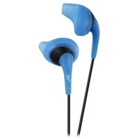 JVC Blue and Black Nozzel Secure Comfort Fit Sweat Proof Gumy Sport Earbuds with long colored cord HA-EN10A