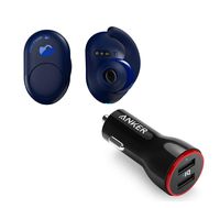 Skullcandy Push True Wireless Bluetooth Earbuds Bundle with 2-Port USB Car Charger - Indigo
