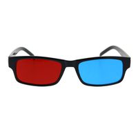 Black Anaglyphic Red Blue Cyan Stereoscopic Lens 3D Glasses (Blue Left Red Right)