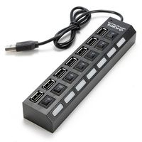 Ryan High Speed 7 Ports USB 2.0 HUB With 7 Power Switches And Led Lights For Laptop / Notebook / PC / Computer / Tablets