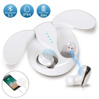 Wireless Earbuds Bluetooth Earbuds Bluetooth Earphones Wireless Headphones, PETHREE Bluetooth 5.0 Stereo In-Ear Headphones Waterproof with Beetle Charging Case (White)