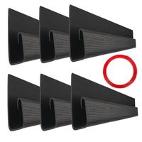 J Channel Cable Raceway - 70.8" Computer Desk Cable Organizer - JCCR-04 Desk Cable Management System with Mounting Tape - Wood Grain 6 Count Cord Covers for Office, Home, Kitchen (11.8" Each, Black)