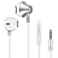 Fasgear in Ear Headphones, Heavy Deep Bass Noise Isolating Wired Earbuds, Earphones with Stereo Mic Remote, Compatible with iPad, iPod, Android Smartphones, MP3 with 3.5mm Headphone Jack (White)