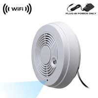 WF-402V Sony 1080p IMX323 Chip Super Low Light Spy Camera with WiFi Digital IP Signal, Recording & Remote Internet Access, Camera Hidden in a Fake Smoke Detector (12VDC, Wall Mount)