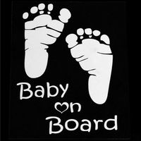 Boddenly Popular "Baby On Board" Baby Footprint Vinyl Car Graphics Window Vehicle Sticker Decal Decor