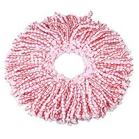 Spin Mop Refill Microfiber Clean Mop Head Easy Wring Mop Easy Cleaning Mop Head Replacement,Red And White