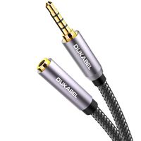 DuKabel Top Series Long 3.5mm Extension (26 Feet / 8 Meters) TRRS 4-Pole Headphone Cable Male to Female 3.5mm Audio Cable Crystal-Nylon Braided/ 24K Gold Plated/ 99.99% 4N OFC Conductor