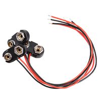 uxcell 3pcs DC 9V Battery Clip T-Type Hard Buckle Connector Lead Wire 15cm Long