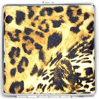 Eclipse Cheetah Tiger Crushproof Cigarette Case Wallet, Holds 20 King Size Cigarettes