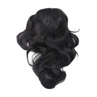 SOURBAN Women Heat Resistant Long Curly Hair Wig Party Cosplay Costume Wigs,Black
