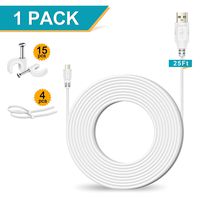 25ft Power Extension Cable for Xbox One Controller PS4 Controller, Micro USB Charging Wires for Home Security Cam