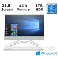 2019 New HP 22-inch FHD All-in-One Computer, Intel Celeron J4005, 4GB RAM, 1TB Hard Drive, Windows 10 (22-C0032DS, Pale Mint) - 3LC30AA#ABA