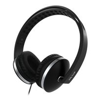 Jelly Comb On Ear Headphones with Mic, Foldable Corded Headphones Wired Headsets with Microphone, Volume Control for Cell Phone, Tablet, PC, Laptop, MP3/4, Video Game (Black)