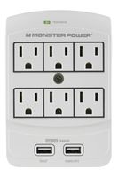 Monster Power - Home Office 650 USB, 6 outlets and 2 USB connectors, Wall Mount