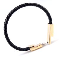 GVUSMIL USB Leather Charging Bracelets Portable Braided Wrist Band Cable Data Charger for iPhone (7.9inch)