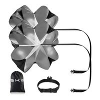 SKL Speed Chute Pack of 2 56 Inch Running Speed Training Speed Parachute Training Parachute Running Resistance Power Chute (Black)