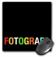 3dRose Bright Multicolor Photographer Design In Italian - Mouse Pad, 8 by 8 inches (mp_66418_1)