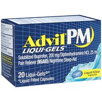 Advil PM Pain Reliever/Nighttime Sleep-Aid Liqui-Gels - 20 ct, Pack of 3