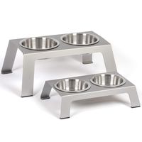 PetFusion Elevated Dog Bowls, Cat Bowls -- Premium Anodized Aluminum Feeder (Short 4"). Us Food Grade Stainless Steel Raised Bowls