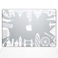 The Decal Guru Around The World Monuments Decal Vinyl Sticker, 13" MacBook Pro (2015 & Older Models), White (1385-MAC-13P-W)