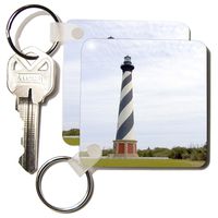 3dRose Cape Hatteras Lighthouse in North Carolina - US34 DFR0031 - David R. Frazier - Key Chains, 2.25 x 4.5 inches, set of 2 (kc_93246_1)