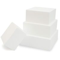 Bright Creations Mini Cake Dummy Set, Polystyrene Foam (4 Pieces) Square