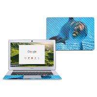 MightySkins Carbon Fiber Skin for Acer Chromebook 14" CB3-431 - Dolphin | Protective, Durable Textured Carbon Fiber Finish | Easy to Apply, Remove, and Change Styles | Made in The USA