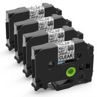 MarkDomain Replacement for TZe-131 4 Pack Black on Clear 0.47" x 26.2'(12mm x 8m) Standard Laminated TZ-131 Tape, Compatible with Brother P-Touch Label Maker PT-D210 PT-1880 PT-H100 PT-H110 PT-D200