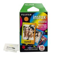 fujifilm instax Mini 8 and Mini 9 Instant Film 1-Pack (10 Sheets) Rainbow. + Ultra Soft quality photo Microfiber Cloth