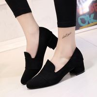 Hemlock Women Office Wedges Shoes Mid Heel Sandals Shoes Dress Shoes Pointed Toe Slip On Shoes (US:5, Black)