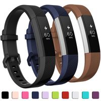 GEAK Compatible with Fitbit Alta and Fitbit Alta HR Band, Soft Classic Accessories Sport Bands Compatible for Fitbit Alta HR/Fitbit Ace,Black Coffee and Navy Blue,Large
