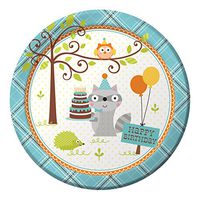 Creative Converting 425670 Happi Woodland Boy Dinner Plates, 8 Count