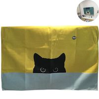 TINTON LIFE Premium Quality Linen Cotton Indoor TV Dustproof Cover Cloth(Cat,32"-35")