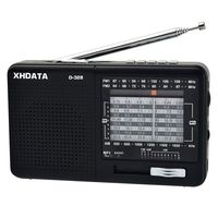 XHDATA D-328 Portable Radio AM FM SW 12 Bands Receiver with DSP/MP3 Music Player and TF Card Slot Packed with Rechargeable Battery and USB Charging Cable a Gift for Parents to Listen Music Black.