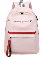 El-fmly Cute Backpack Waterproof Lightweight College Student USB Charging Port Headphone Casual School Bookbag for Girl Teen Women Pink Bag