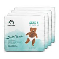 Amazon Brand - Mama Bear Gentle Touch Diapers, Hypoallergenic, Size 5, 132 Count (4 packs of 33)