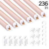 236 Inch Soft PVC Cord Raceway Kit, Declu - Cable Deco Plus, Flexible Channel for Easy Cutting and Install, On-Wall Organizer to Cover and Hide Tv Wire (Medium, Beige Tube (White Connector))