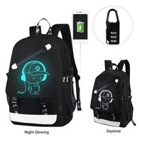 Laptop Backpack with USB Charging Port, Unisex Oxford School Backpack, Korean Style Leisure Luminous Backpack，Water Resistant Anti Theft Travel Backpacks(Give USB Data Cable and Combination Lock)