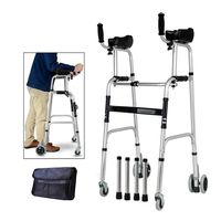 Rollators KALO Walking Frame,Wheel Walking Frame with Armrest Support Pad Thick Aluminum Alloy Rehabilitation Auxiliary Walking Frame Elderly Walking Aid Height Adjustable