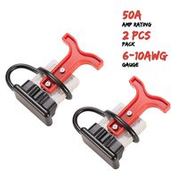 DEFEND INDUST 50A 6-10 Gauge Universal Battery Connect Quick Disconnect Wire Harness Plugs with Handle for Winch Auto Car Trailer Driver Electrical Devices,2Pcs