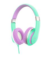 Elecder i41 Kids Headphones, Headphones for Kids Children Girls Boys Teens Foldable Adjustable On Ear Headphones with 3.5mm Jack for iPad Cellphones Computer MP3/4 Kindle Airplane School Green/Purple