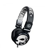 Dyse One Headphone with Volume Control - White and Black Skull Graffiti (DY-HL1WS)